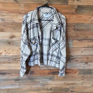 Ci Sono Plaid Crop Top - Cream and Brown